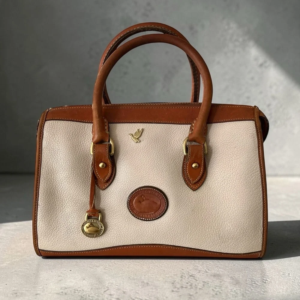Dooney & Bourke White and Tan Satchel